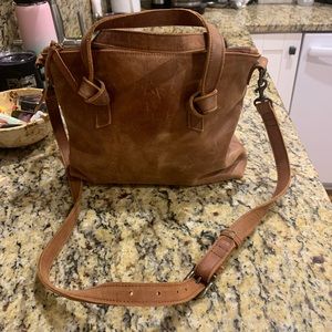 EUC Handmade Distressed Leather Able Handbag/Crossbody 8X12